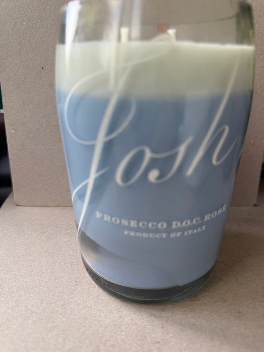 Candle made from Josh wine bottle